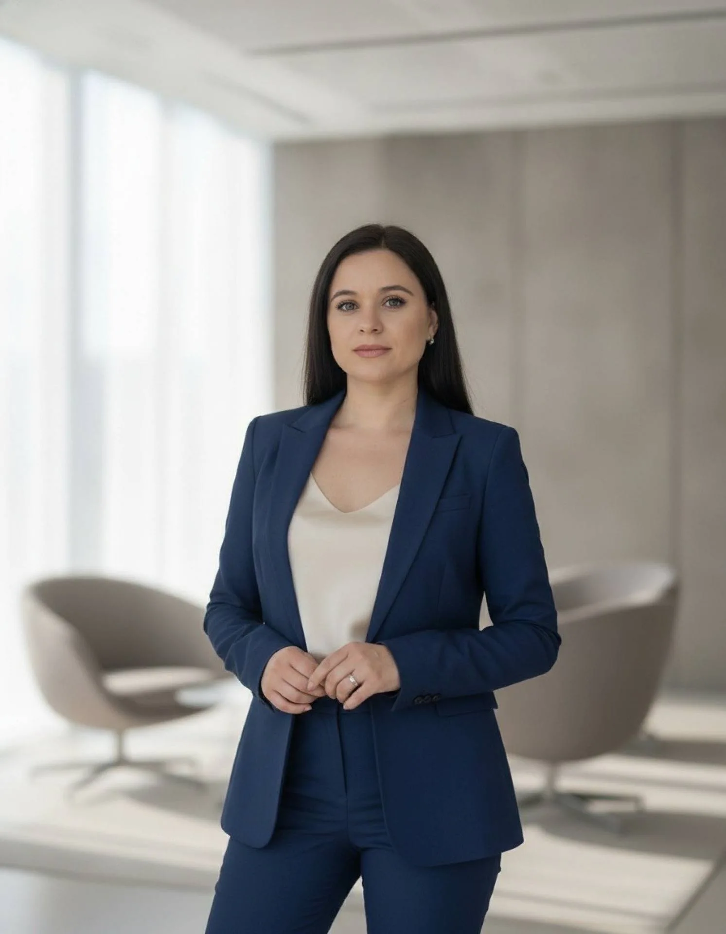 Agnieszka Wyrazik przy biurku podczas pracy